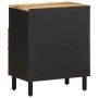 Mesita de noche madera maciza de mango rugosa negro 50x33x62 cm de , Mesitas de noche - Ref: Foro24-4018638, Precio: 95,64 €,...
