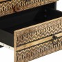 Mesita de noche madera maciza de mango rugosa negro 50x33x62 cm de , Mesitas de noche - Ref: Foro24-4018638, Precio: 95,64 €,...