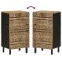 Aparador de madera maciza de mango rugosa 40x33,5x75 cm de , Almacenamiento para CD y DVD - Ref: Foro24-4018652, Precio: 83,9...