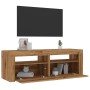Mueble de TV luces LED madera roble artisan 120x35x40 cm de , Muebles TV - Ref: Foro24-856314, Precio: 83,03 €, Descuento: %