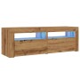 Mueble de TV luces LED madera roble artisan 120x35x40 cm de , Muebles TV - Ref: Foro24-856314, Precio: 83,03 €, Descuento: %