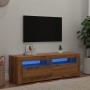 Mueble de TV luces LED madera roble artisan 120x35x40 cm de , Muebles TV - Ref: Foro24-856314, Precio: 83,03 €, Descuento: %