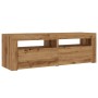 Mueble de TV luces LED madera roble artisan 120x35x40 cm de , Muebles TV - Ref: Foro24-856314, Precio: 83,03 €, Descuento: %