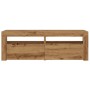 Mueble de TV luces LED madera roble artisan 120x35x40 cm de , Muebles TV - Ref: Foro24-856314, Precio: 83,03 €, Descuento: %