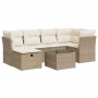 Set sofás de jardín 7 piezas y cojines ratán sintético beige de , Conjuntos de jardín - Ref: Foro24-3325294, Precio: 500,08 €...