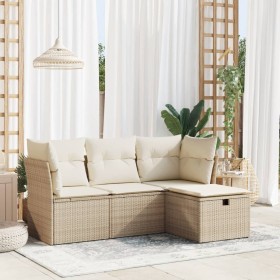 Juego de sofás jardín con cojines 4 pzas ratán sintético beige de , Conjuntos de jardín - Ref: Foro24-3325254, Precio: 290,00...