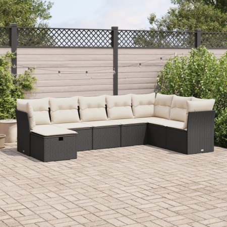 Set de sofás de jardín y cojines 8 piezas ratán sintético negro de , Conjuntos de jardín - Ref: Foro24-3325332, Precio: 474,2...