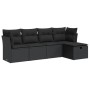 Set de muebles de jardín 5 pzas y cojines ratán sintético negro de , Conjuntos de jardín - Ref: Foro24-3325261, Precio: 335,8...