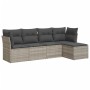 Set de sofás jardín y cojines 5 pzas ratán sintético gris claro de , Conjuntos de jardín - Ref: Foro24-3325268, Precio: 322,6...