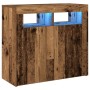 Aparador con luces LED madera ingeniería envejecida 80x35x75 cm de , Aparadores - Ref: Foro24-856361, Precio: 95,07 €, Descue...