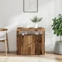 Aparador con luces LED madera ingeniería envejecida 80x35x75 cm by , Sideboards - Ref: Foro24-856361, Price: 93,53 €, Discoun...