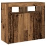 Aparador con luces LED madera ingeniería envejecida 80x35x75 cm de , Aparadores - Ref: Foro24-856361, Precio: 95,07 €, Descue...