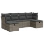 Set de muebles de jardín 6 pzas y cojines ratán sintético gris de , Conjuntos de jardín - Ref: Foro24-3325326, Precio: 352,63...