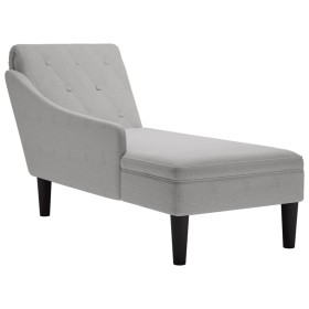 Tumbona con almohada y reposabrazo derecho tela gris nube de , Divanes - Ref: Foro24-4009770, Precio: 154,88 €, Descuento: %