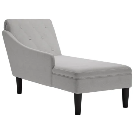 Tumbona con almohada y reposabrazo derecho tela gris nube de , Divanes - Ref: Foro24-4009770, Precio: 143,01 €, Descuento: %