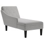 Tumbona con almohada y reposabrazo derecho tela gris nube de , Divanes - Ref: Foro24-4009770, Precio: 154,88 €, Descuento: %