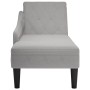 Tumbona con almohada y reposabrazo derecho tela gris nube de , Divanes - Ref: Foro24-4009770, Precio: 154,88 €, Descuento: %