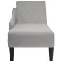 Tumbona con almohada y reposabrazo derecho tela gris nube de , Divanes - Ref: Foro24-4009770, Precio: 143,01 €, Descuento: %