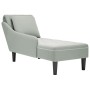 Tumbona almohada y reposabrazo derecho terciopelo gris claro de , Divanes - Ref: Foro24-4009772, Precio: 125,94 €, Descuento: %