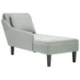 Tumbona almohada y reposabrazo derecho terciopelo gris claro de , Divanes - Ref: Foro24-4009772, Precio: 125,69 €, Descuento: %