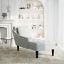 Tumbona almohada y reposabrazo derecho terciopelo gris claro de , Divanes - Ref: Foro24-4009772, Precio: 125,94 €, Descuento: %