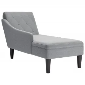 Tumbona con almohada y reposabrazo derecho tela gris claro de , Divanes - Ref: Foro24-4009843, Precio: 151,12 €, Descuento: %