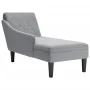 Tumbona con almohada y reposabrazo derecho tela gris claro de , Divanes - Ref: Foro24-4009843, Precio: 151,12 €, Descuento: %