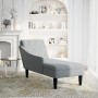 Tumbona con almohada y reposabrazo derecho tela gris claro de , Divanes - Ref: Foro24-4009843, Precio: 153,97 €, Descuento: %