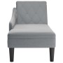 Tumbona con almohada y reposabrazo derecho tela gris claro de , Divanes - Ref: Foro24-4009843, Precio: 153,97 €, Descuento: %