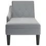 Tumbona con almohada y reposabrazo derecho tela gris claro de , Divanes - Ref: Foro24-4009843, Precio: 151,12 €, Descuento: %