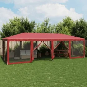 Carpa para fiestas con 12 paredes de malla HDPE rojo 8x4 m de , Tiendas de campaña - Ref: Foro24-4010075, Precio: 207,60 €, D...