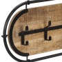 Perchero de pared con 5 ganchos madera maciza de mango rugosa de , Percheros para sombreros y abrigos - Ref: Foro24-4013506, ...