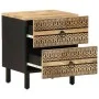 Mesitas de noche 2 uds madera mango rugosa negro 40x33,5x46 cm de , Mesitas de noche - Ref: Foro24-4018627, Precio: 136,62 €,...