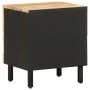 Mesitas de noche 2 uds madera mango rugosa negro 40x33,5x46 cm de , Mesitas de noche - Ref: Foro24-4018627, Precio: 136,62 €,...