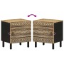 Mesitas de noche 2 uds madera mango rugosa negro 40x33,5x46 cm de , Mesitas de noche - Ref: Foro24-4018625, Precio: 70,53 €, ...