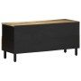 Mueble de TV madera maciza de mango rugosa negro 100x33,5x46 cm de , Almacenamiento para CD y DVD - Ref: Foro24-4018646, Prec...