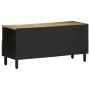 Mueble de TV madera maciza de mango rugosa negro 100x33,5x46 cm de , Almacenamiento para CD y DVD - Ref: Foro24-4018646, Prec...
