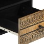 Mueble de TV madera maciza de mango rugosa negro 100x33,5x46 cm de , Almacenamiento para CD y DVD - Ref: Foro24-4018646, Prec...