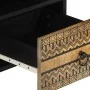 Mueble de TV madera maciza de mango rugosa negro 100x33,5x46 cm de , Almacenamiento para CD y DVD - Ref: Foro24-4018646, Prec...