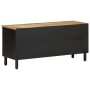 Mueble de TV madera maciza de mango rugosa negro 100x33,5x46 cm de , Almacenamiento para CD y DVD - Ref: Foro24-4018644, Prec...
