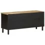 Mueble de TV madera maciza de mango rugosa negro 100x33,5x46 cm de , Almacenamiento para CD y DVD - Ref: Foro24-4018644, Prec...