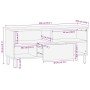 Mueble de TV madera maciza de mango rugosa negro 100x33,5x46 cm de , Almacenamiento para CD y DVD - Ref: Foro24-4018644, Prec...