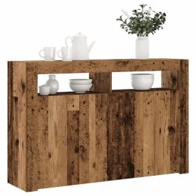 Aparador con LED madera ingeniería envejecida 115,5x30x75 cm by , Sideboards - Ref: Foro24-856363, Price: 115,97 €, Discount: %
