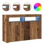 Aparador con LED madera ingeniería envejecida 115,5x30x75 cm by , Sideboards - Ref: Foro24-856363, Price: 115,97 €, Discount: %