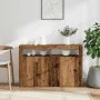 Aparador con LED madera ingeniería envejecida 115,5x30x75 cm by , Sideboards - Ref: Foro24-856363, Price: 115,97 €, Discount: %