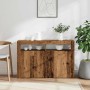Aparador con LED madera ingeniería envejecida 115,5x30x75 cm de , Aparadores - Ref: Foro24-856363, Precio: 117,83 €, Descuent...