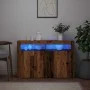 Aparador con LED madera ingeniería envejecida 115,5x30x75 cm by , Sideboards - Ref: Foro24-856363, Price: 115,97 €, Discount: %