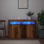 Aparador con LED madera ingeniería envejecida 115,5x30x75 cm de , Aparadores - Ref: Foro24-856363, Precio: 117,83 €, Descuent...