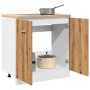 Armario bajo fregadero madera roble artisan 80x46x81,5 cm de , Armarios de cocina - Ref: Foro24-856078, Precio: 74,95 €, Desc...