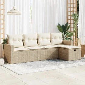 Juego de sofás jardín con cojines 5 pzas ratán sintético beige de , Conjuntos de jardín - Ref: Foro24-3325364, Precio: 370,68...